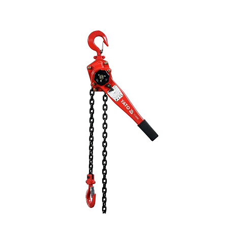 Yato YT-58964 Mechanischer Flaschenzug 1500 kg 1,5 m Schwarz, Rot