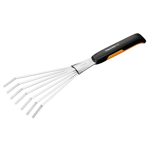 Fiskars 1027044 Rechen Handrechen Schwarz, Silber Stahl