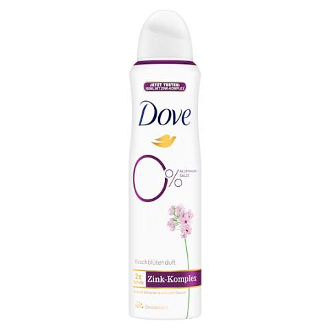 Dove Kirschblütenduft 0% Aluminiumsalze mit Zink-Komplex Deodorant Spray