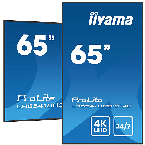 iiyama LH6541UHS-B1AG Signage-Display 163,8 cm (64.5") LCD 500 cd/m² 4K Ultra HD Schwarz 24/7