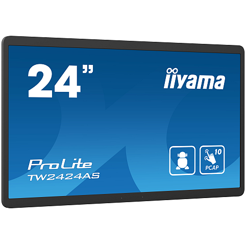 iiyama TW2424AS-B1 Signage-Display Digital Signage Flachbildschirm 60,5 cm (23.8") WLAN 250 cd/m² 4K Ultra HD Schwarz Touchscreen Eingebauter Prozessor Android 24/7