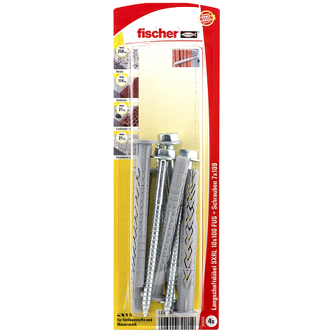 Fischer SXRL 10 x 100 FUS 4 Stück(e) Schrauben- & Dübelsatz 100 mm
