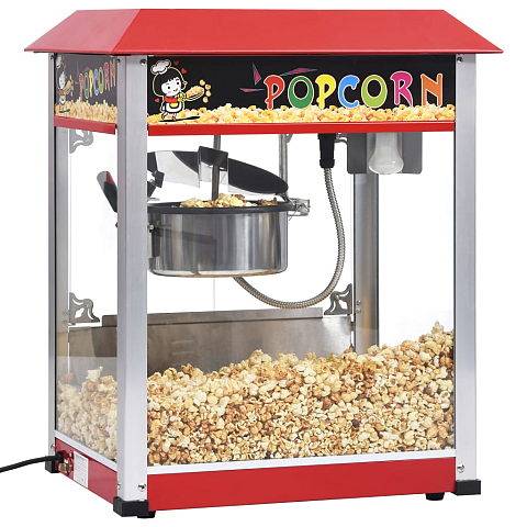 VidaXL 51058 Popcornmaschine Schwarz, Rot, Edelstahl 1400 W