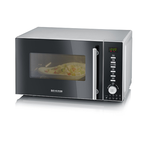 Severin MW 7773 Mikrowelle Silber, Edelstahl Grill-Mikrowelle Arbeitsplatte 20 l 800 W