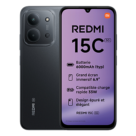 Xiaomi Redmi 15C 5G 17,5 cm (6.9") Hybride Dual-SIM USB Typ-C 4 GB 256 GB 6000 mAh Schwarz