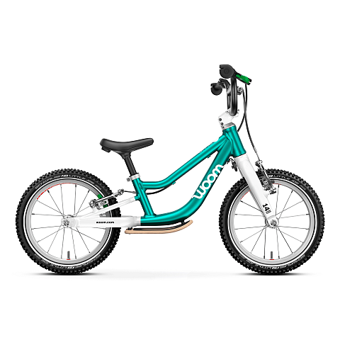 WOOM GO 1 Plus Balance-Bike Aluminium Schwarz, Türkis, Weiß