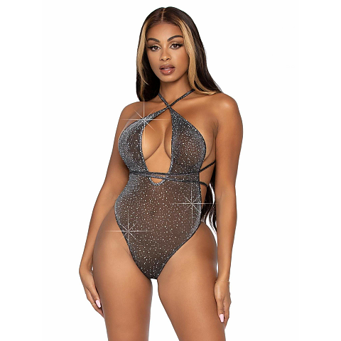 Leg Avenue 89270_06522 Wäsche-Set/Bodysuit Schwarz, Silber