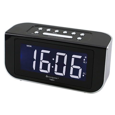 Soundmaster FUR4005 Radio Uhr Digital Schwarz, Silber