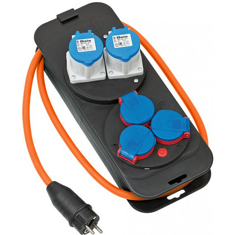 Brennenstuhl 1151600040 Verlängerungskabel 1,5 m 5 AC-Ausgänge Drinnen/Draußen Schwarz, Blau, Orange, Rot, Weiß