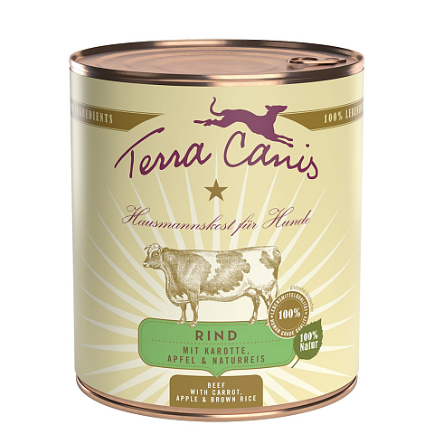 Terra Canis 180011 Hunde-Dosenfutter Apfel, Rind, Brown rice, Karotte Adult 800 g