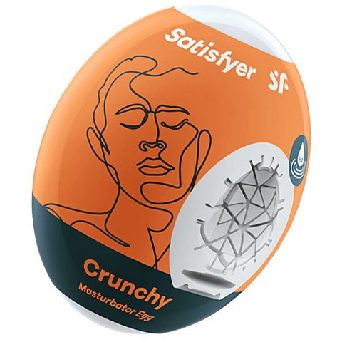 Satisfyer Masturbator Egg Single (Crunchy) Ei-Masturbator Weiß Thermoplastisches Elastomer (TPE)