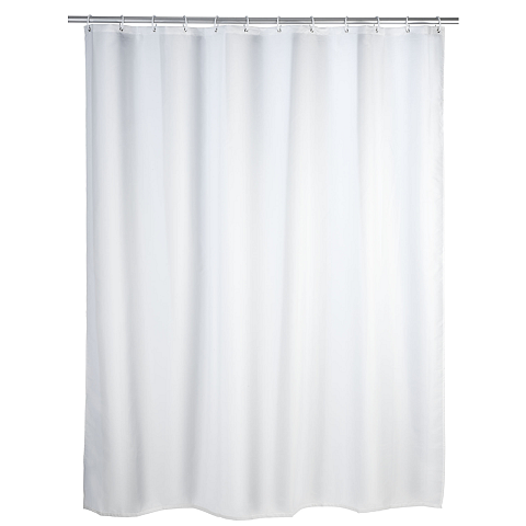 WENKO Anti-Schimmel Duschvorhang Uni White 180 x 200 cm waschbar