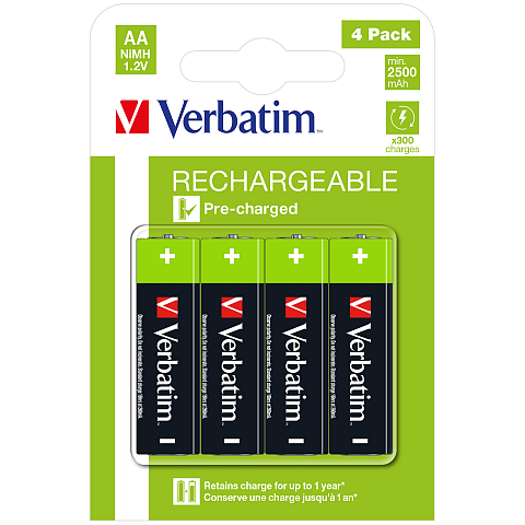 Verbatim 49517 Haushaltsbatterie Wiederaufladbarer Akku AA Nickel-Metallhydrid (NiMH)