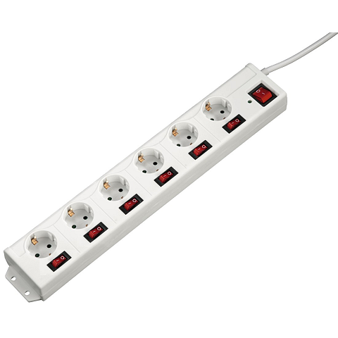 Hama 137239 Verlängerungskabel 1,4 m 6 AC-Ausgänge Drinnen Weiß