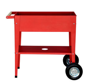 Herstera 08933601 Blumenkübel Drinnen/Draußen Pflanzwagen Freistehend Stahl Rot