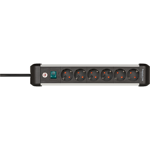 Brennenstuhl 1391030600 Verlängerungskabel 3 m 6 AC-Ausgänge Drinnen Schwarz, Silber