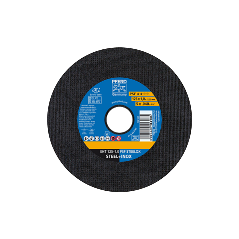 PFERD Trennscheibe EHT 125x1,0x22,23 mm gerade Universallinie PSF STEELOX für Stahl/Edelstahl (10)