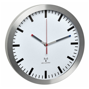 TFA-Dostmann Analoge Funk-Wanduhr mit Aluminium-Rahmen