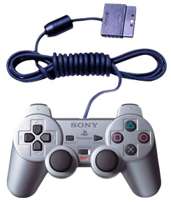 Sony DUAL Shock PS2 Silber Gameport Gamepad Analog / Digital Playstation 2