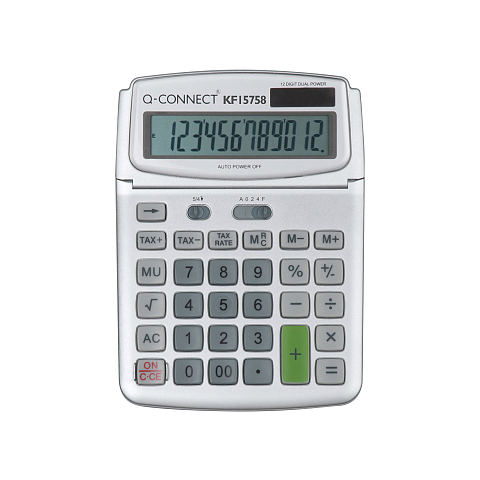 Q-CONNECT KF15758 Taschenrechner Desktop Einfacher Taschenrechner Grau