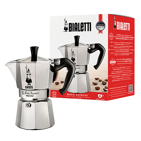 Bialetti Moka Express Mokka-Kanne 0,3 l Aluminium, Schwarz