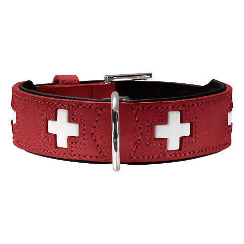 Hunter 42158 Hunde- /Katzenhalsband Schwarz, Rot Leder XS Hund Standardkragen