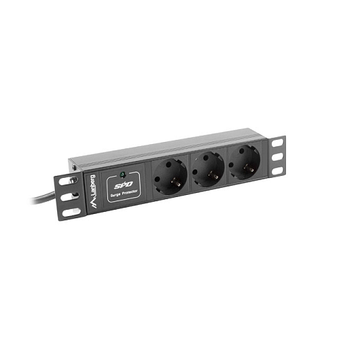 Lanberg PDU-03F-0200-BK Stromverteilereinheit (PDU) 3 AC-Ausgänge 1U Schwarz