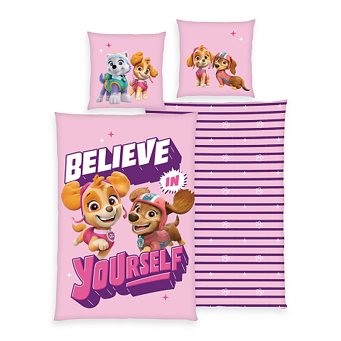 HERDING Paw Patrol Bettwäsche-Set ‘Believe’ – 135×200 cm, Linon