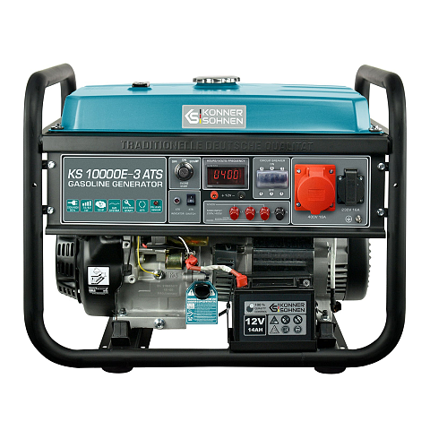 Könner & Söhnen KS 10000E-3 ATS Motor-Generator 7500 W 25 l Benzin Schwarz, Türkis