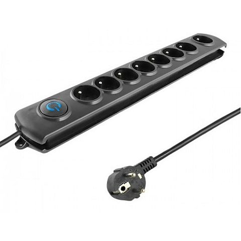 Qoltec 50114 Spannungsschutz Schwarz 8 AC-Ausgänge 230 V 3 m