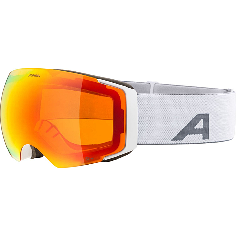 Alpina Sports Falera Mag Q-Lite Wintersportbrille Weiß Unisex Orange Sphärisches Brillenglas