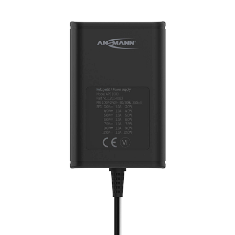 Ansmann 1201-0023 Netzteil & Spannungsumwandler Drinnen 12 W Schwarz