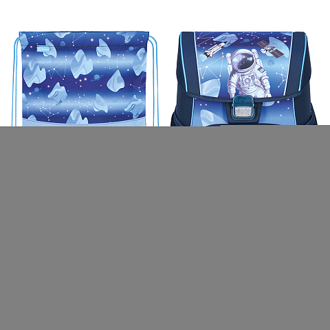 Herlitz Loop Plus Cosmic Explorer Schulranzen-Set Junge Polyester Blau, Dunkelblau