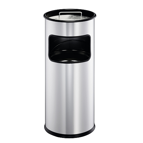 Durable 333023 Mülleimer 17 l Rund Metall Silber