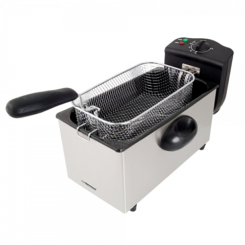 Esperanza FALAFEL Einzelbild 3 l Eigenständig 2200 W Fritteuse Schwarz, Weiß