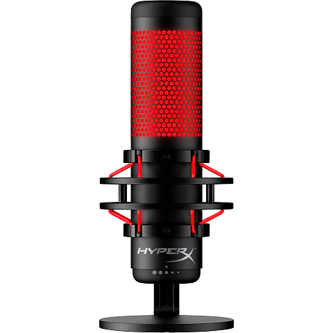 HyperX QuadCast - USB Microphone (Black-Red) - Red Lighting Rot PC-Mikrofon