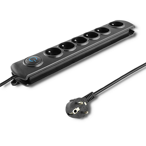 Qoltec 50172 Spannungsschutz Schwarz 6 AC-Ausgänge 230 V 5 m