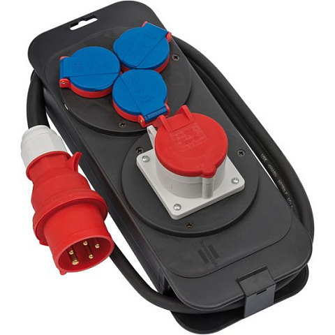 Brennenstuhl 1151600010 Stromverteilereinheit (PDU) 4 AC-Ausgänge Schwarz, Blau, Rot