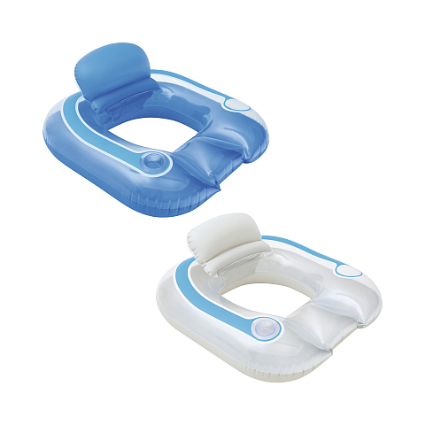 Bestway 43097 Aufblasbares Spielzeug für Pool & Strand Blau, Transparent Muster Vinyl Schwimmsitz