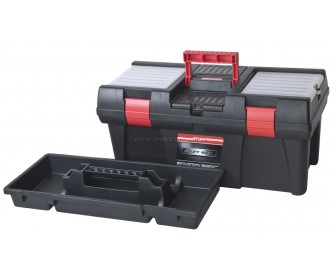 Meister Werkzeuge 9097090 Werkzeugkoffer Schwarz, Rot Polypropylen (PP)