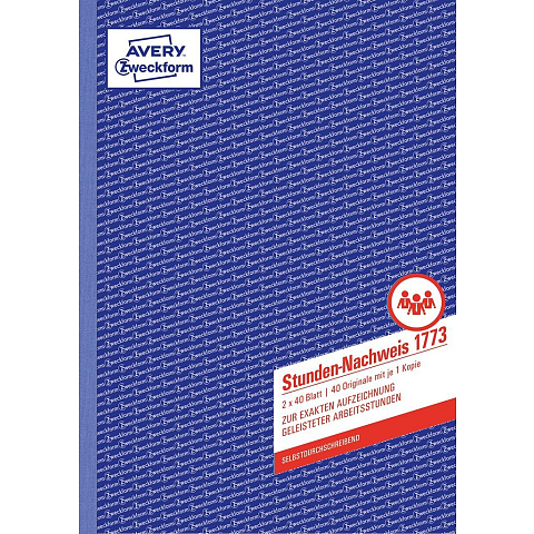 Avery 1773 Buchhaltungsformular & -Buch A4 40 Seiten