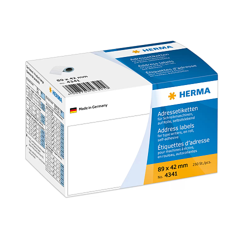 HERMA Adressetiketten für Schreibmaschinen auf Rollen 89x42 mm weiß Papier matt 250 St.
