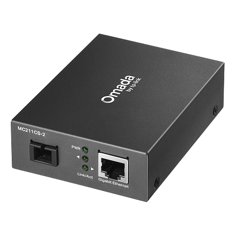 TP-Link Omada MC211CS-2 Netzwerk Medienkonverter 1000 Mbit/s 1310 nm Einzelmodus Schwarz