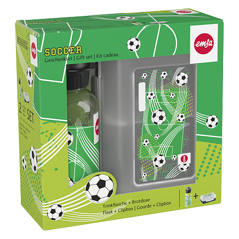 EMSA KIDS SET mit Trinkflasche 0,4 L und VARIABOLO Box Soccer