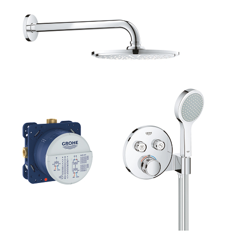 GROHE 34743000 Duschsystem 2 Kopf/Köpfe Wand Chrom