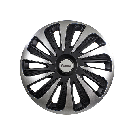 MICHELIN 9122 Radkappe 38,1 cm (15") Acrylnitril-Butadien-Styrol (ABS) Schwarz, Silber 4 Stück(e)