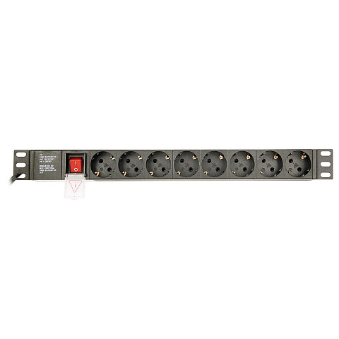 Gembird EG-PDU-014 Stromverteilereinheit (PDU) 8 AC-Ausgänge 1U Schwarz