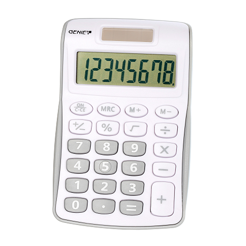 Genie 120 S Taschenrechner Tasche Display-Rechner Grau, Weiß