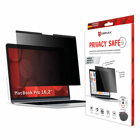 Displex PRIVACY SAFE Magnetischer 2-Wege Blickschutzfilter für MacBook Pro 16,2‘‘