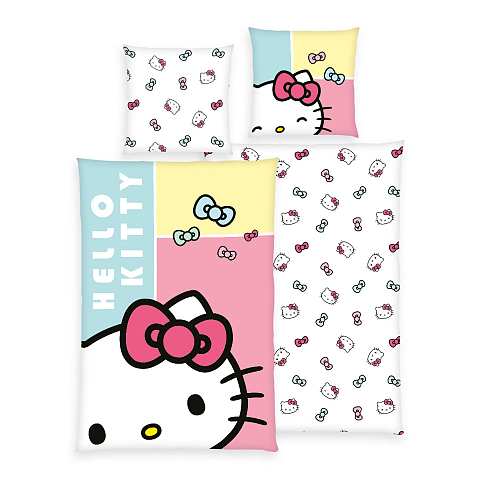 HERDING Hello Kitty Bettwäsche-Set ‘Sweet Dreams’ – 135×200 cm, Renforcé